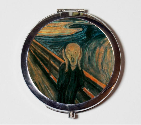 Edvard Munch Scream Compact Mirror - Classic Fine Art Painting - Make Up Pocket Mirror for Cosmetics