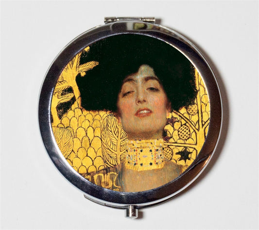 Judith Gustav Klimt Compact Mirror - Classic Fine Art Painting - Make Up Pocket Mirror for Cosmetics