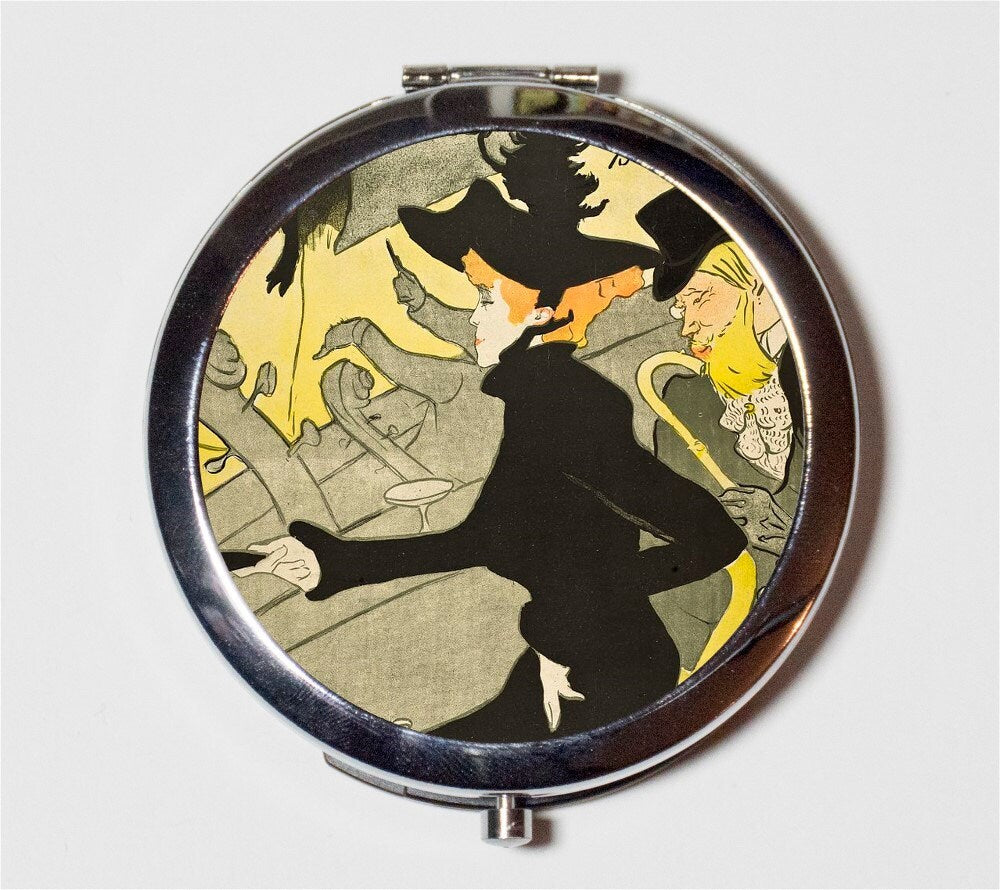 Henri Toulouse Lautrec Compact Mirror - Art Deco Art Nouveau Poster Art - Make Up Pocket Mirror for Cosmetics