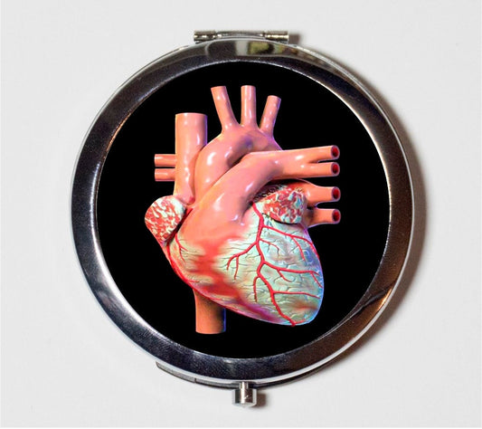 Anatomical Heart Compact Mirror - Anatomy Medical Goth Medicine - Make Up Pocket Mirror for Cosmetics