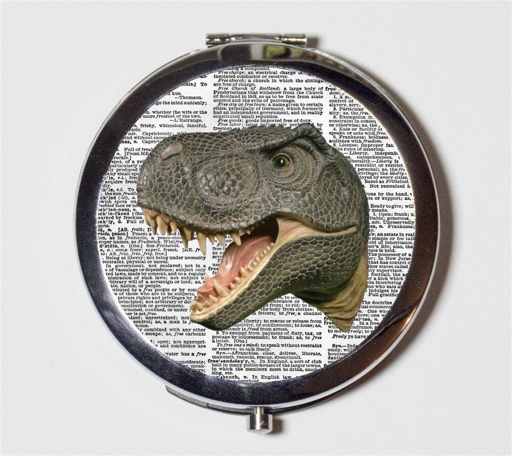 T-Rex Dinosaur Compact Mirror - Dinosaurs Pop Art - Make Up Pocket Mirror for Cosmetics