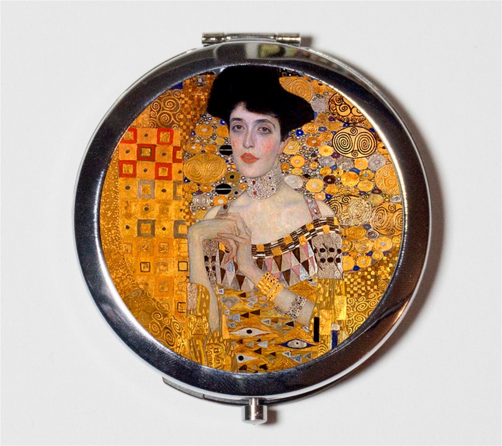 Adele Gustav Klimt Compact Mirror - Classic Fine Art Painting - Make Up Pocket Mirror for Cosmetics