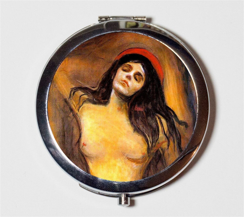 Edvard Munch Madonna Compact Mirror - Fine Art Painting - Make Up Pocket Mirror for Cosmetics