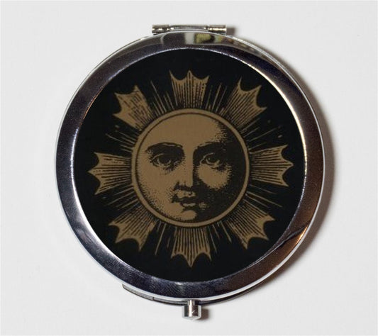 Occult Sun Compact Mirror - Aleister Crowley - Make Up Pocket Mirror for Cosmetics