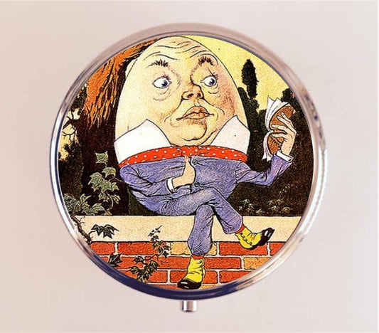 Humpty Dumpty Pill Box Case Pillbox Holder Trinket Stash Box Nursery Rhyme Children's Story