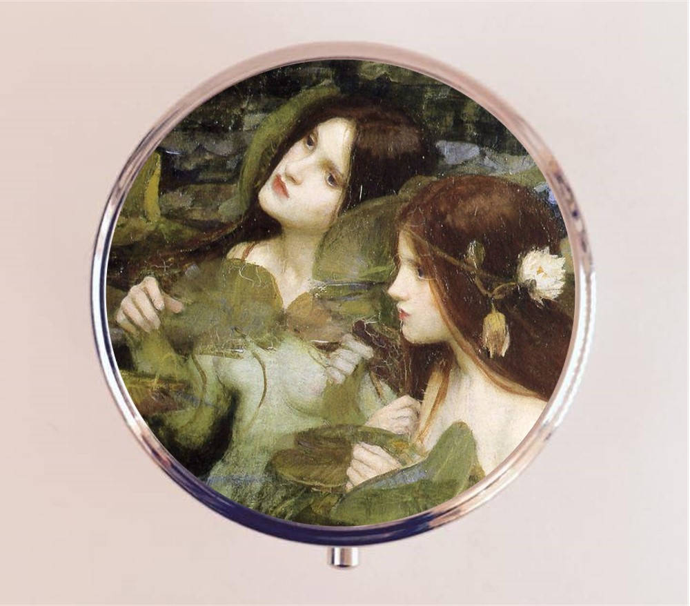 John William Waterhouse Nymphs Pill Box Case Pillbox Holder Trinket Stash Box Mermaid Nymph Siren