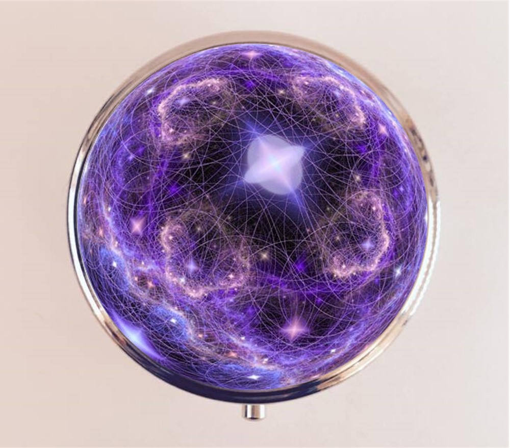 Psychedelic Universe Pill Box Case Pillbox Holder Trinket Box Trippy Outer Space