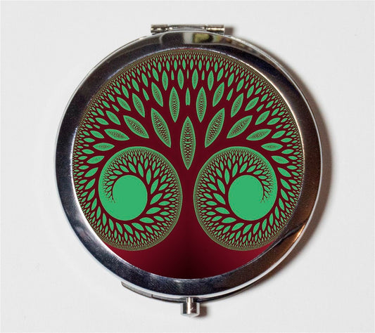 Tree of Life Compact Mirror - Spiritual New Age Metaphysical - Make Up Pocket Mirror for Cosmetics