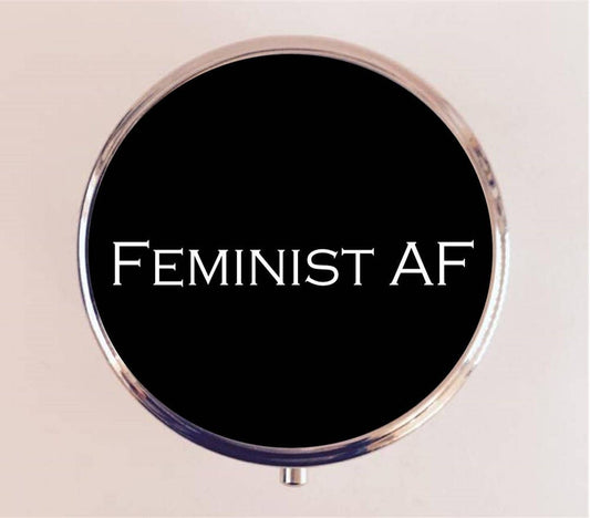 Feminist AF Pill Box Case Pillbox Holder Trinket Stash Box Feminism Women's Rights