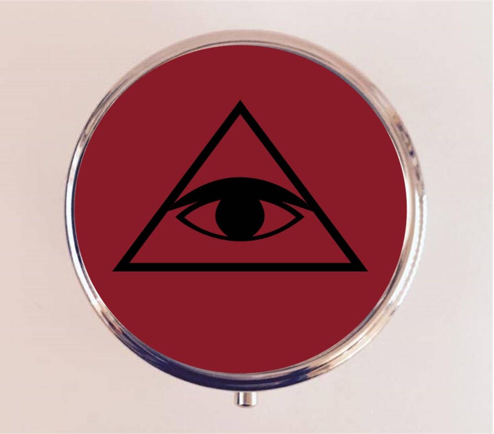 All Seeing Eye Pill Box Case Pillbox Holder Trinket Stash Box Occult Illuminati Trippy Masonic