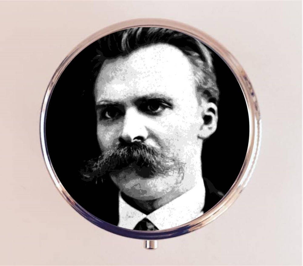 Friedrich Nietzsche Pill Box Case Pillbox Holder Stash Trinket Box Existential Philosophy Existentialism