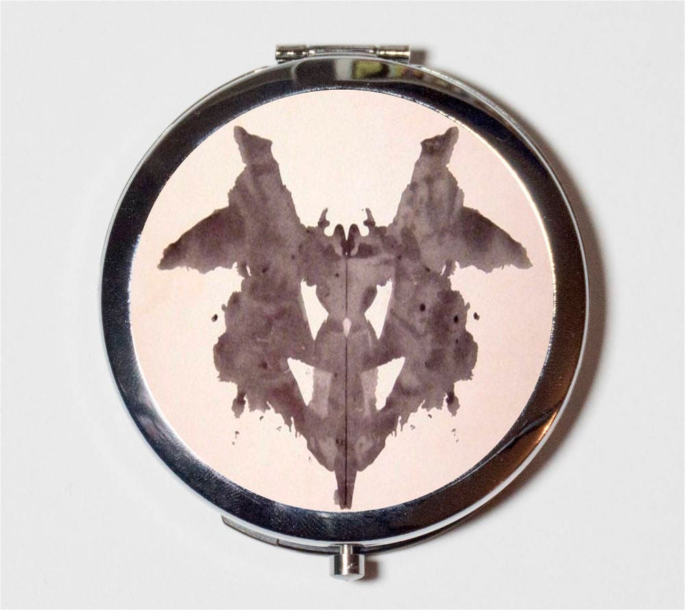 Ink Blot Compact Mirror - Inkblot Psychological Test Psychology - Make Up Pocket Mirror for Cosmetics