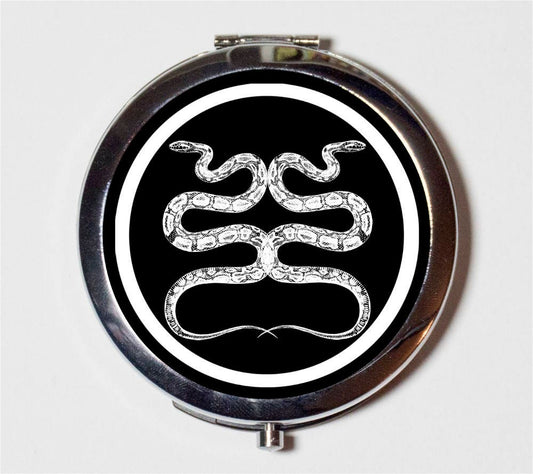 Occult Snake Compact Mirror - Witch Witchcraft Magick Sigil - Make Up Pocket Mirror for Cosmetics