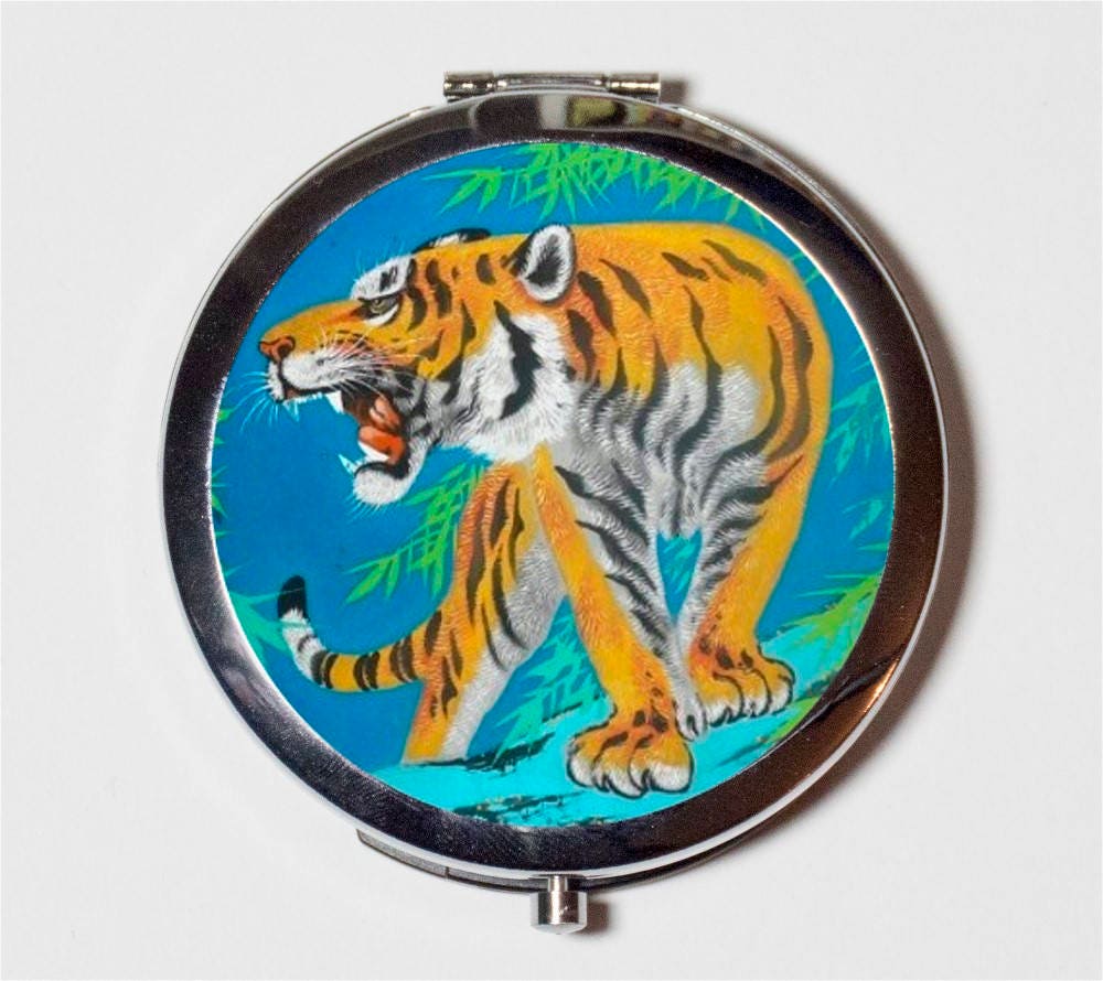 Tiger Compact Mirror - Animal Art - Make Up Pocket Mirror for Cosmetics