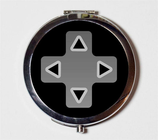 Video Game Controller Compact Mirror - Gamer Pop Art Button - Make Up Pocket Mirror for Cosmetics