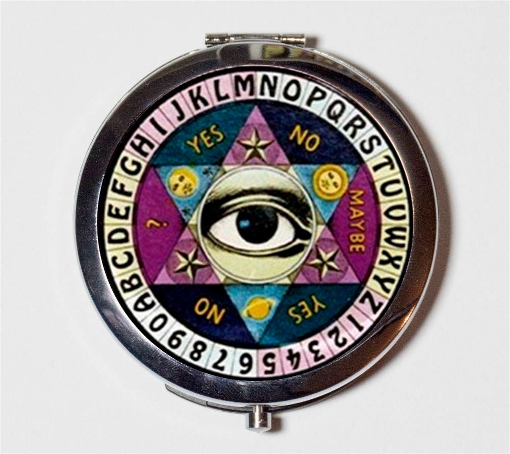 Eye Ouija Board Compact Mirror - Occult Spirit Ghost - Make Up Pocket Mirror for Cosmetics