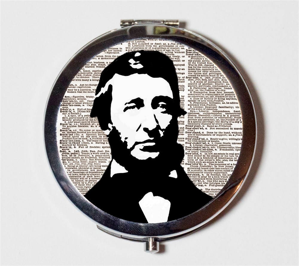 Henry David Thoreau Compact Mirror - Walden Naturalist American Author - Make Up Pocket Mirror for Cosmetics