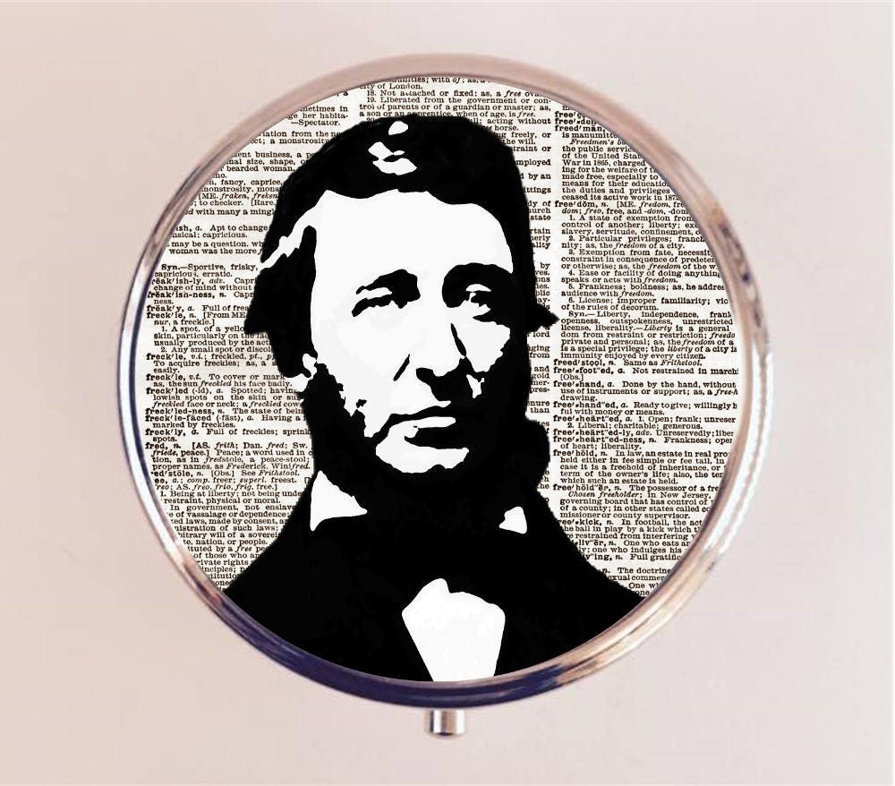 Henry David Thoreau Pill Box Case Pillbox Holder Trinket Stash Box Naturalist Walden American Writer Author