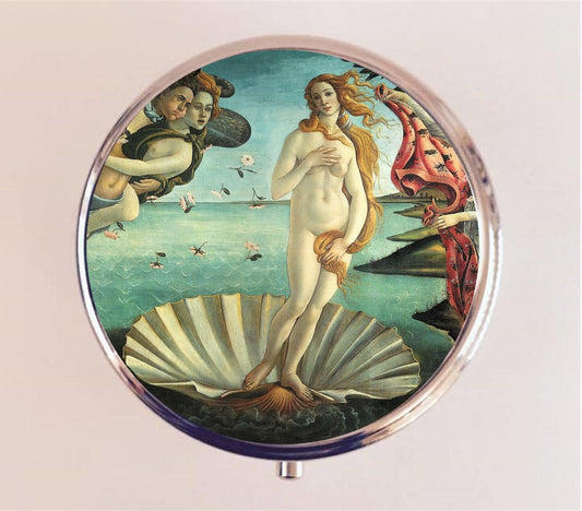 Birth of Venus Pill Box Case Pillbox Holder Trinket Stash Box Botticelli Fine Art Painting Renaissance