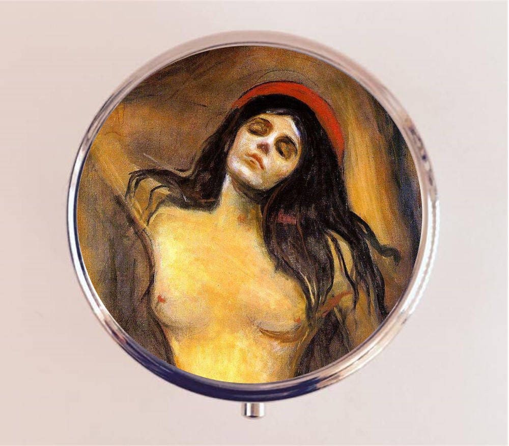 Edvard Munch Madonna Pill Box Case Pillbox Holder Trinket Stash Box Fine Art Painting