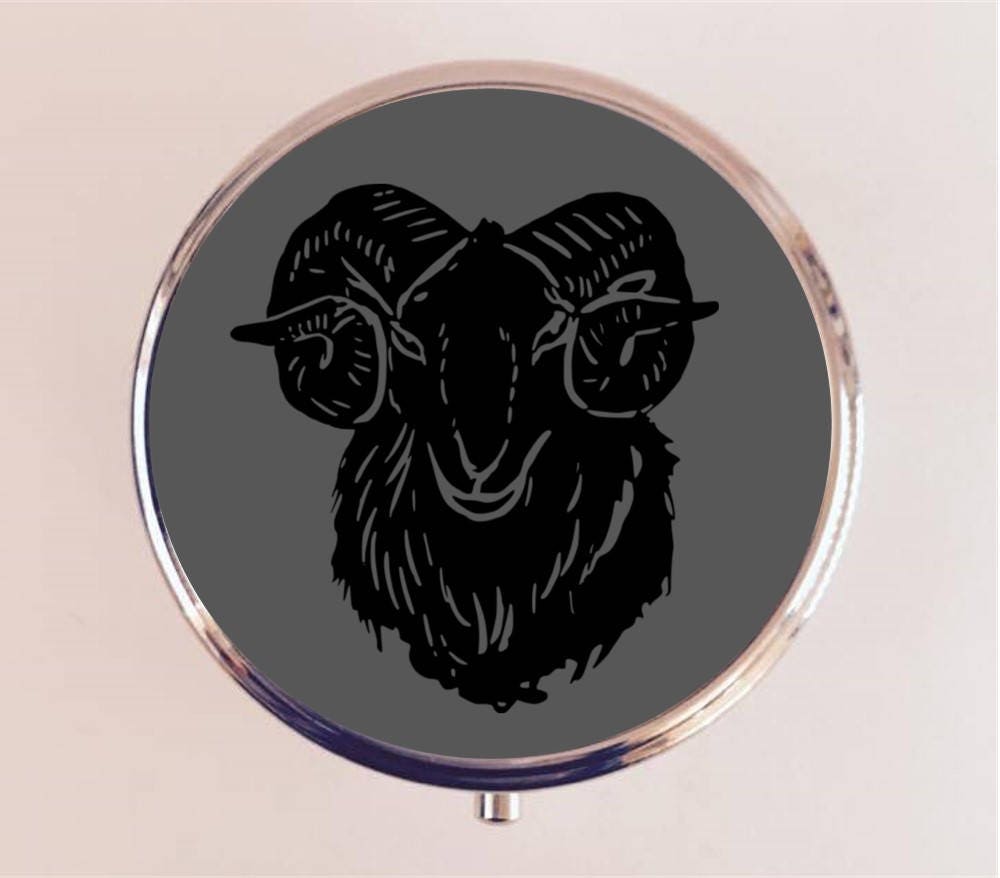 Black Phillip Horned Goat Pill Box Case Pillbox Holder Trinket Box Magick Occult Satanism Witchcraft Witch