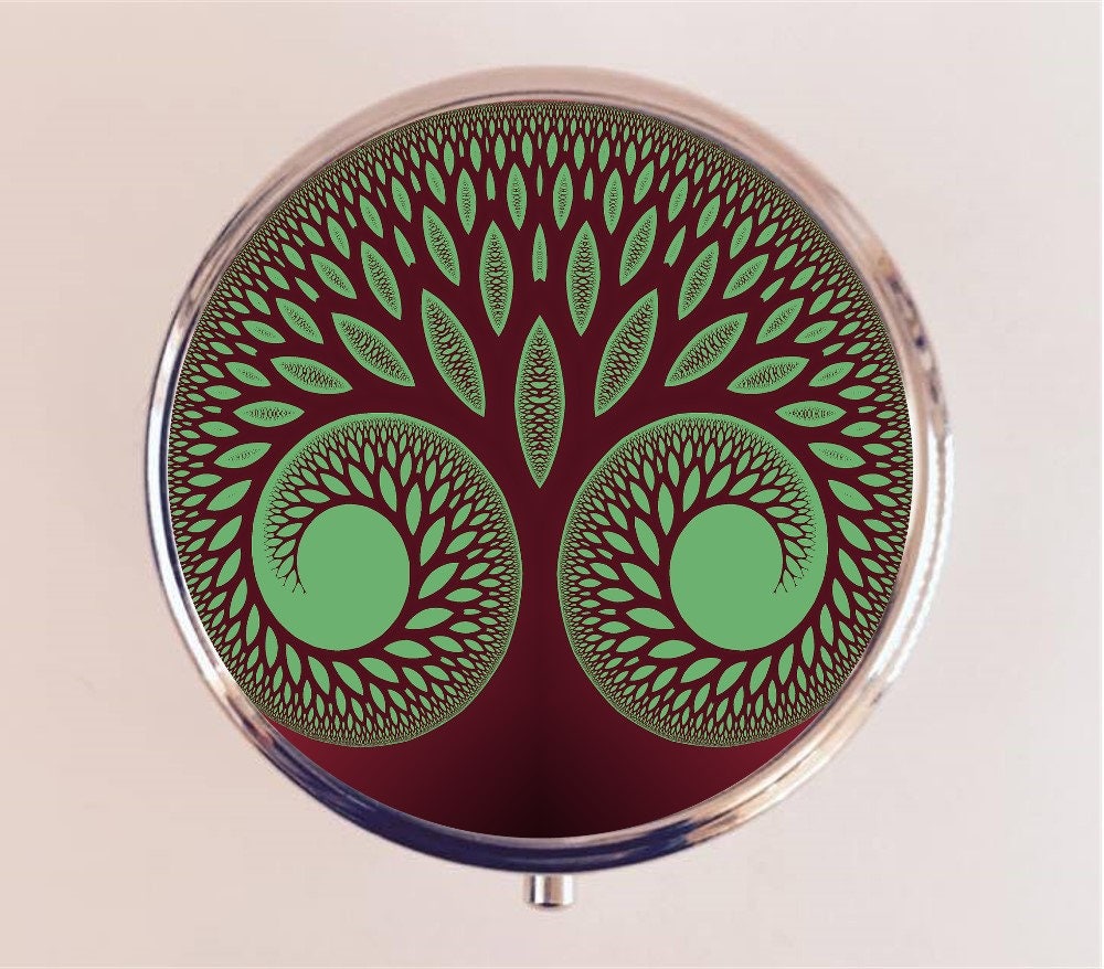 Tree of Life Pill Box Case Pillbox Holder Trinket Stash Box Spiritual Metaphysical New Age