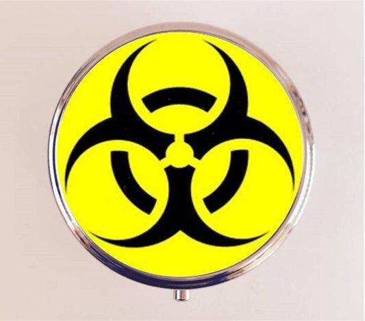 Biohazard Pill Box Case Pillbox Holder Trinket Stash Box Punk Pop Art