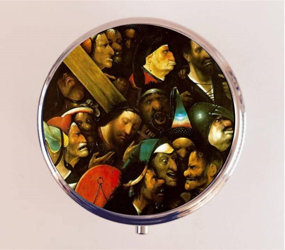 Hieronymus Bosch Pill Box Case Pillbox Holder Stash Trinket Box Christ on the Cross Fine Art Painting