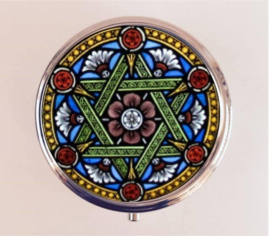 Star of David Pill Box Case Pillbox Holder Stash Trinket Box Jewish Symbol Hebrew Judaism