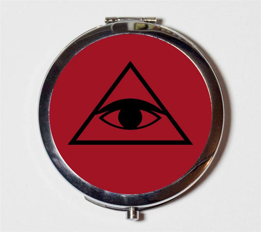 All Seeing Eye Compact Mirror - Illuminati Masonic Occult - Make Up Pocket Mirror for Cosmetics