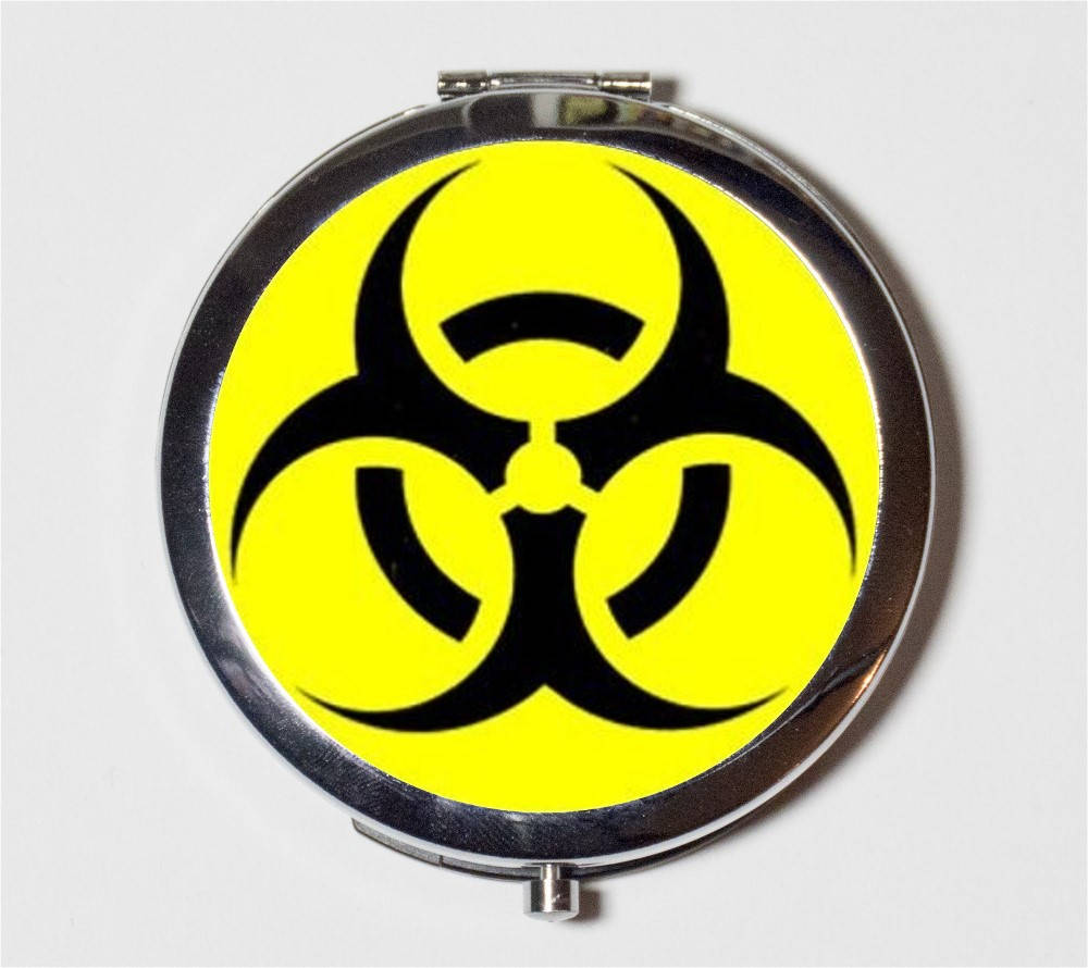 Biohazard Compact Mirror - Punk Goth Apocalyptic - Make Up Pocket Mirror for Cosmetics