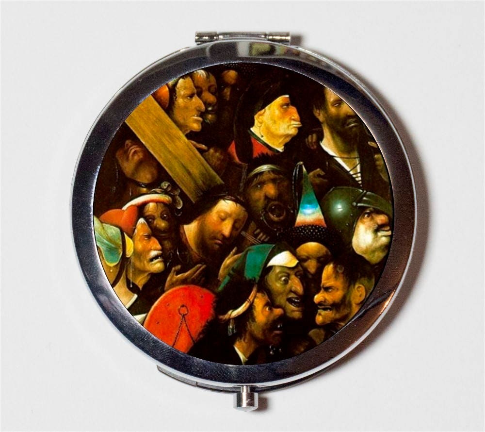 Hieronymus Bosch Compact Mirror - Christ on a Cross Religious Jesus Crucifixion - Make Up Pocket Mirror for Cosmetics