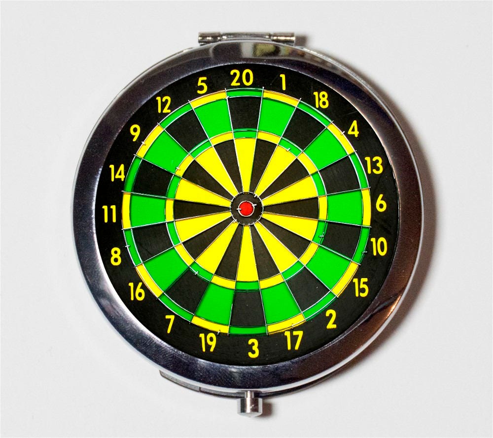 Dart Board Compact Mirror - Pop Art Dartboard - Make Up Pocket Mirror for Cosmetics