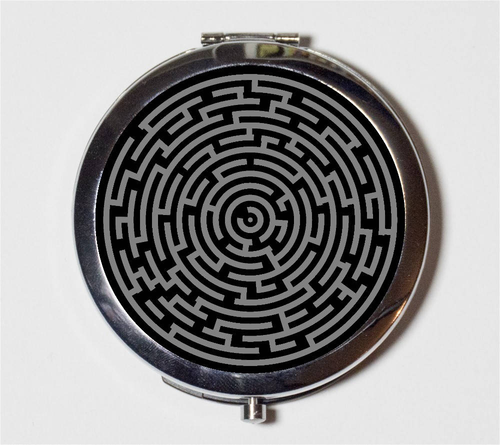 Labyrinth Maze Compact Mirror - Puzzle Game - Make Up Pocket Mirror for Cosmetics