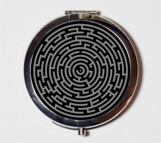 Labyrinth Maze Compact Mirror - Puzzle Game - Make Up Pocket Mirror for Cosmetics