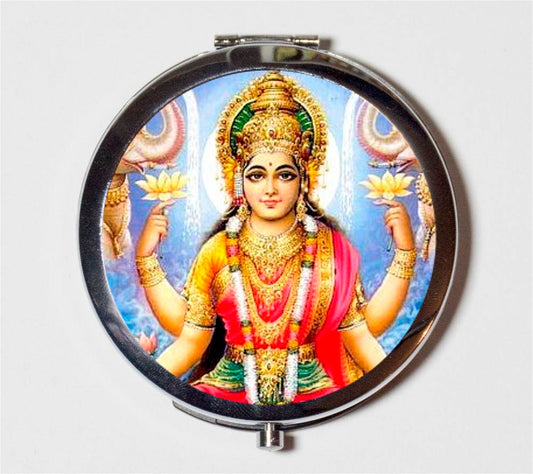 Lakshmi Compact Mirror - Hinduism God Spiritual Spirituality New Age Metaphysical - Make Up Pocket Mirror for Cosmetics