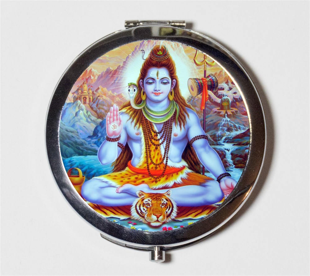 Shiva Compact Mirror - Hinduism God Spiritual Spirituality New Age Metaphysical - Make Up Pocket Mirror for Cosmetics