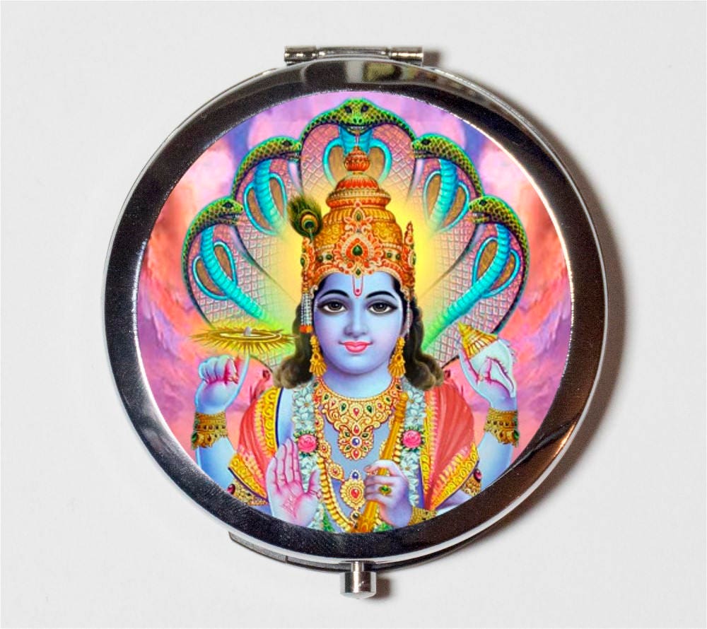 Vishnu Compact Mirror - Hinduism God Spiritual Spirituality New Age Metaphysical - Make Up Pocket Mirror for Cosmetics