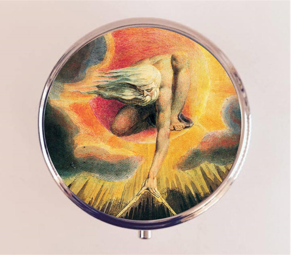 William Blake Pill Box Case Pillbox Holder Trinket Stash Box Ancient Days Fine Art Painting Poet