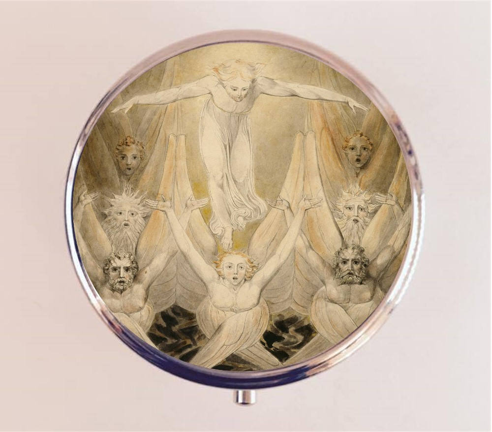 William Blake Pill Box Case Pillbox Holder Trinket Stash Box David Delivered Out of Many Waters Fine Art Painting Poet