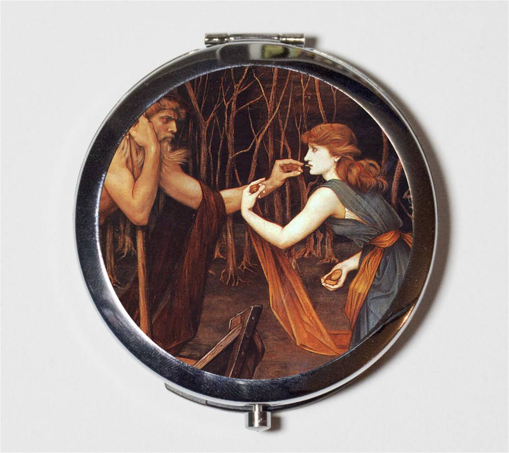 Persephone Compact Mirror - Greek Mythology Goddess Hades Myth - Make Up Pocket Mirror for Cosmetics