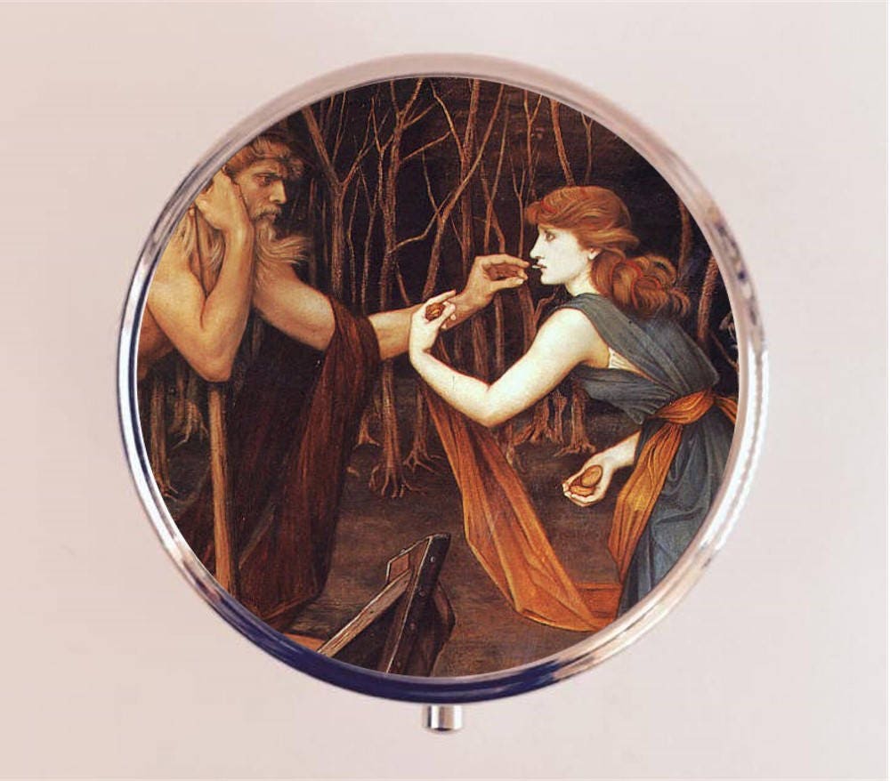 Persephone Pill Box Case Pillbox Holder Trinket Stash Box Greek Mythology Myth Hades Underworld