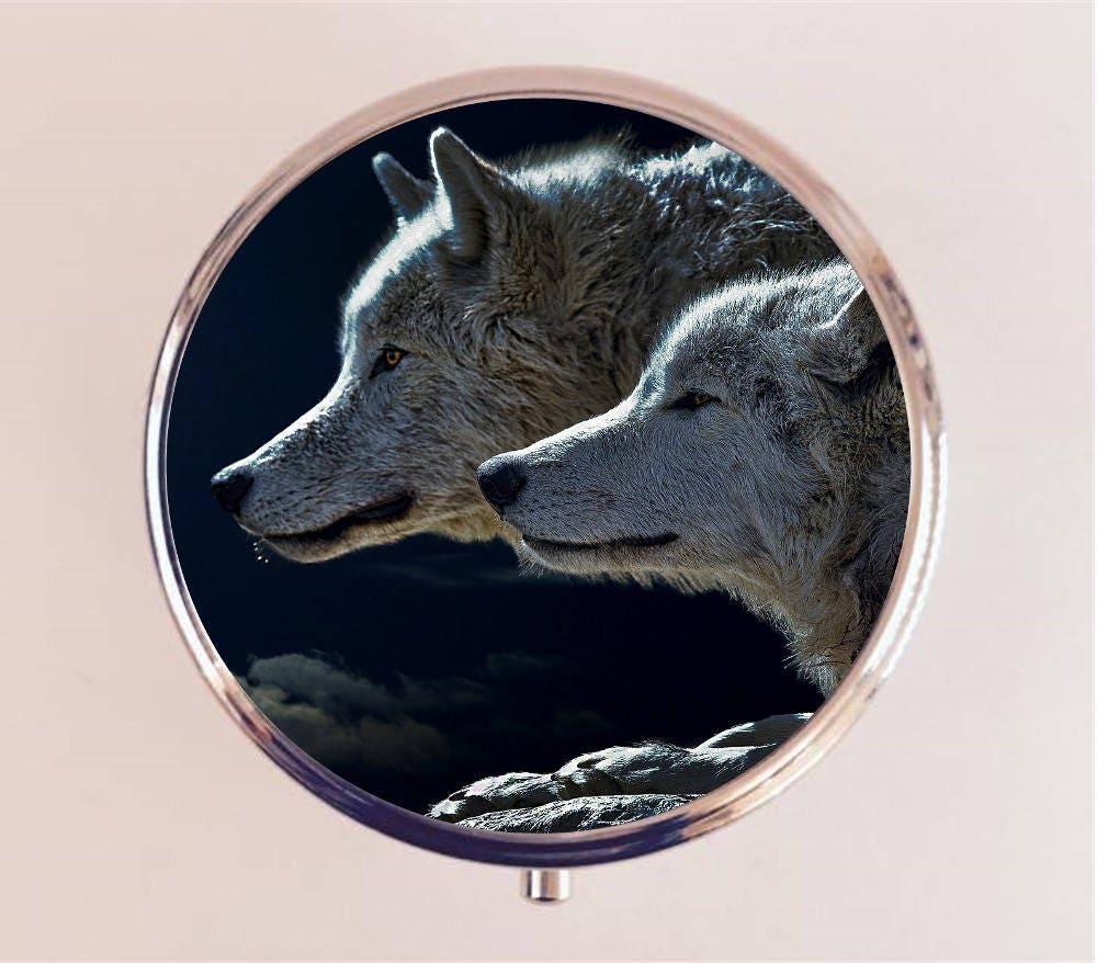 Wolf Pill Box Case Pillbox Holder Trinket Stash Box Wolves Animal Photography Spirit Animal