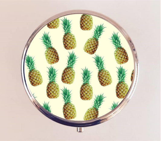 Pineapple Pill Box Case Pillbox Holder Trinket Stash Box Fruit Tropical