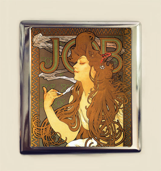 Alphonse Mucha Job Cigarette Case Business Card ID Holder Art Nouveau Art Deco Art Flapper Edwardian Boho Bohemian