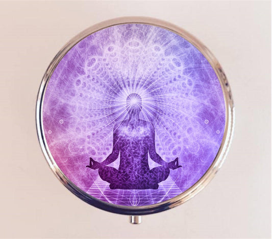 Meditation Pill Box Case Pillbox Holder Trinket Stash Box New Age Buddhist Zen Yoga Buddhism Spiritual