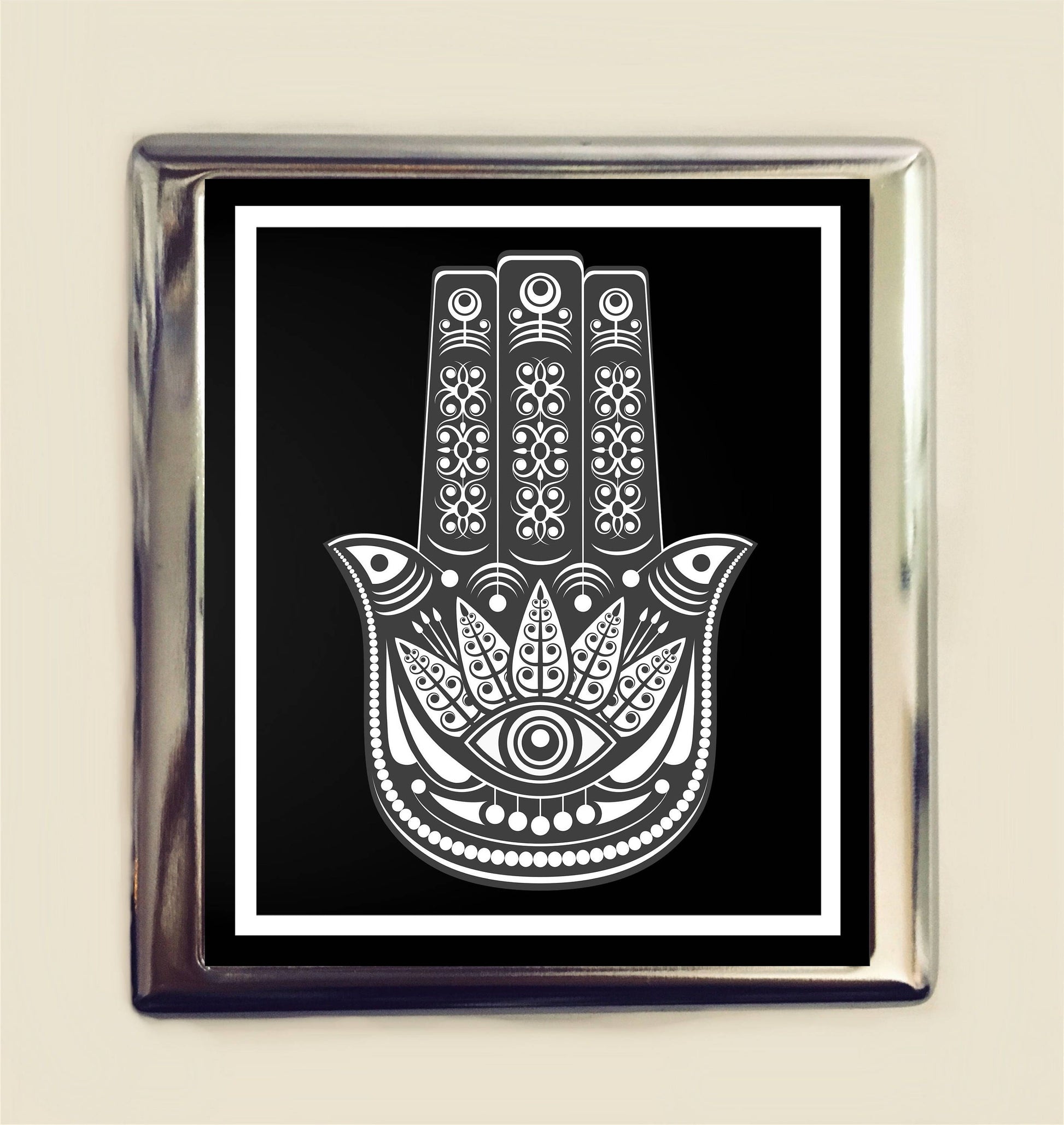 Hamsa Cigarette Case Business Card ID Holder Wallet Protection Symbol New Age Metaphysical Spiritual Spirituality