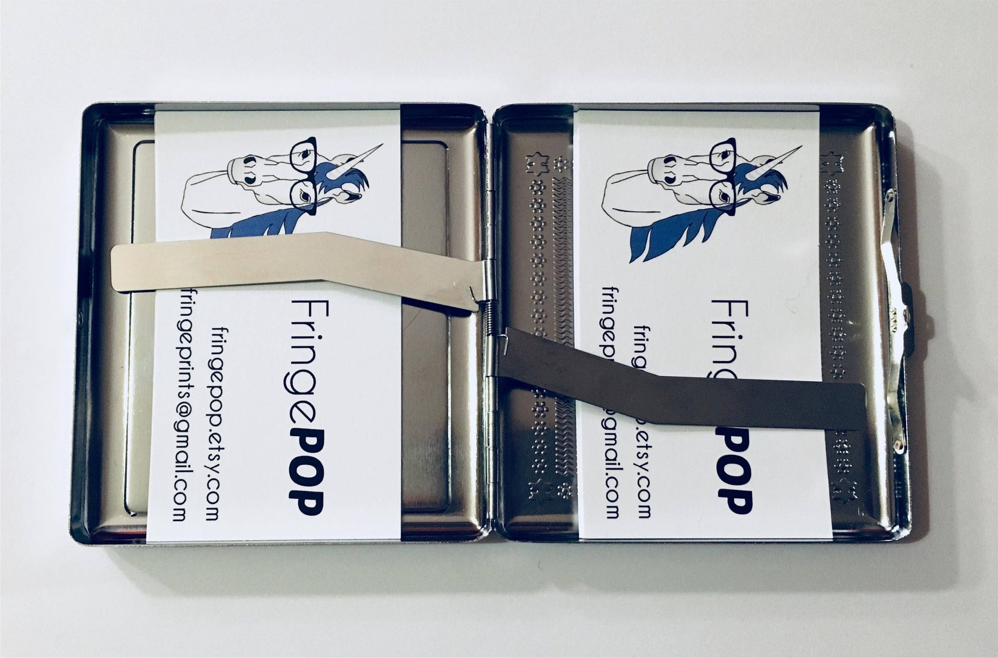 Sigmund Freud Cigarette Case Business Card ID Holder Wallet Portrait of Psychologist Psychology Therapist Pop Art