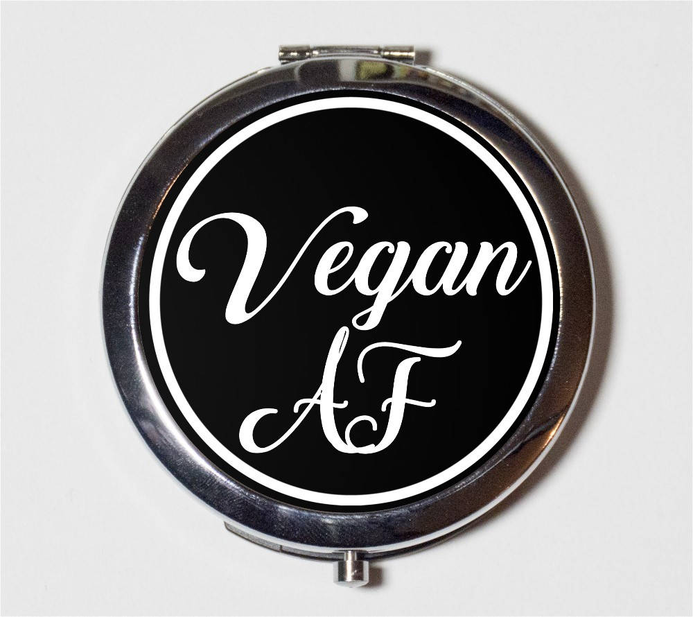 Vegan AF Compact Mirror - Veganism Animal Rights - Make Up Pocket Mirror for Cosmetics