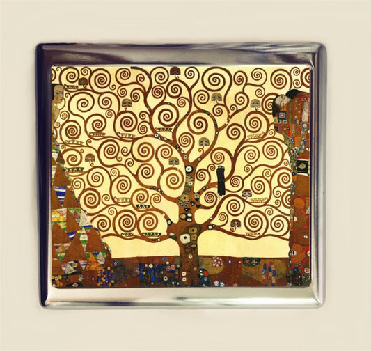 Gustav Klimt Tree of Life Cigarette Case Business Card ID Holder Wallet Fine Art Painting Art Nouveau